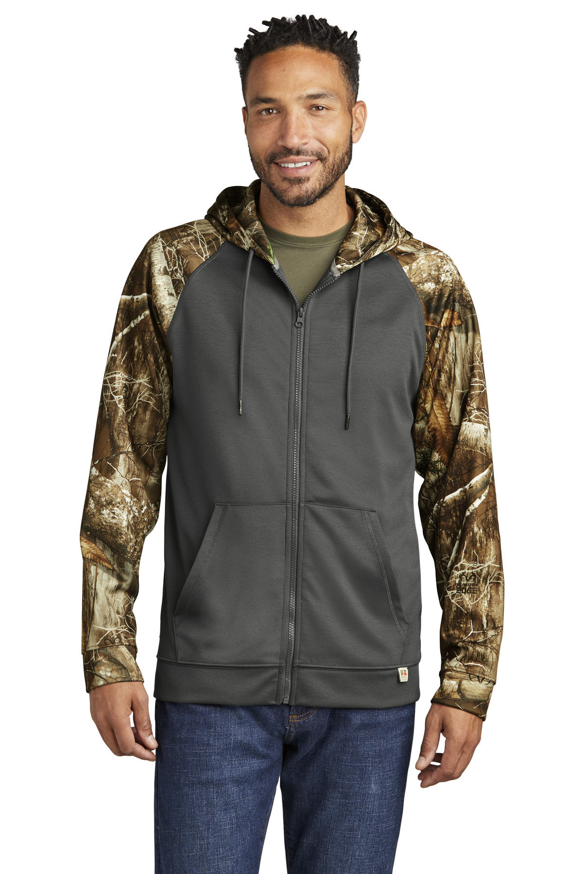 Russell Outdoors RU452 Realtree Performance Colorblock Full-Zip Hoodie