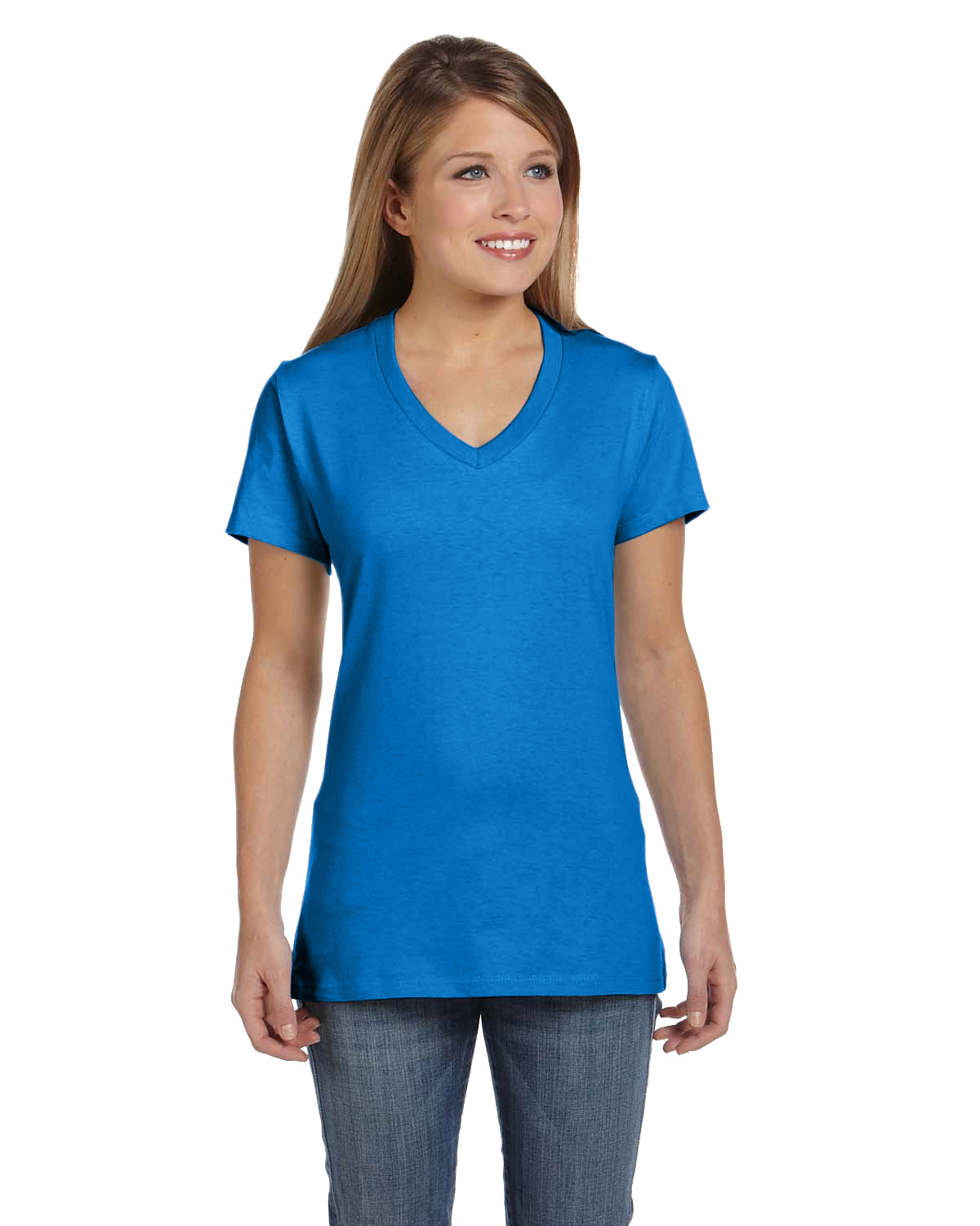 Hanes S04V Women's Perfect-T V-Neck T-Shirt