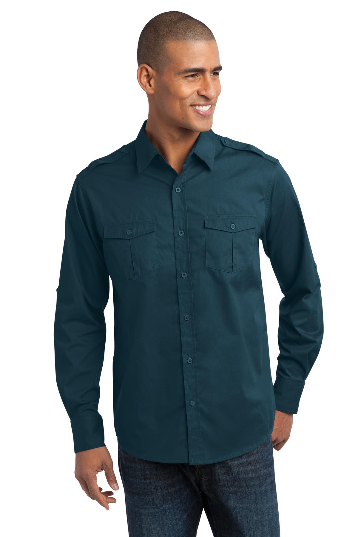Port Authority S649 DISCONTINUED Stain-Release Roll Sleeve Twill Shirt