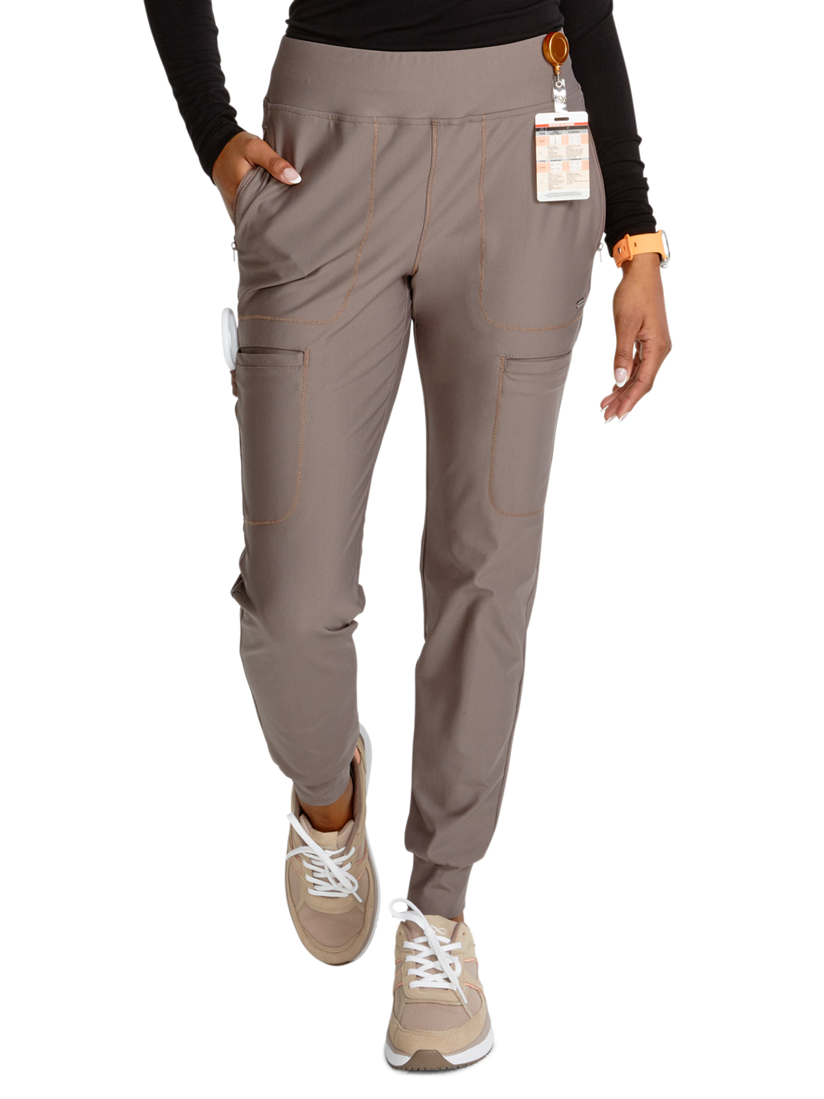 Cherokee CK092 Women's Mid Rise Tapered Leg Drawstring Pant
