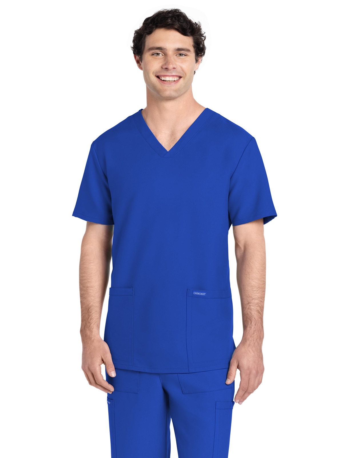 Cherokee CK784A Men's 2-Pocket V-Neck Top