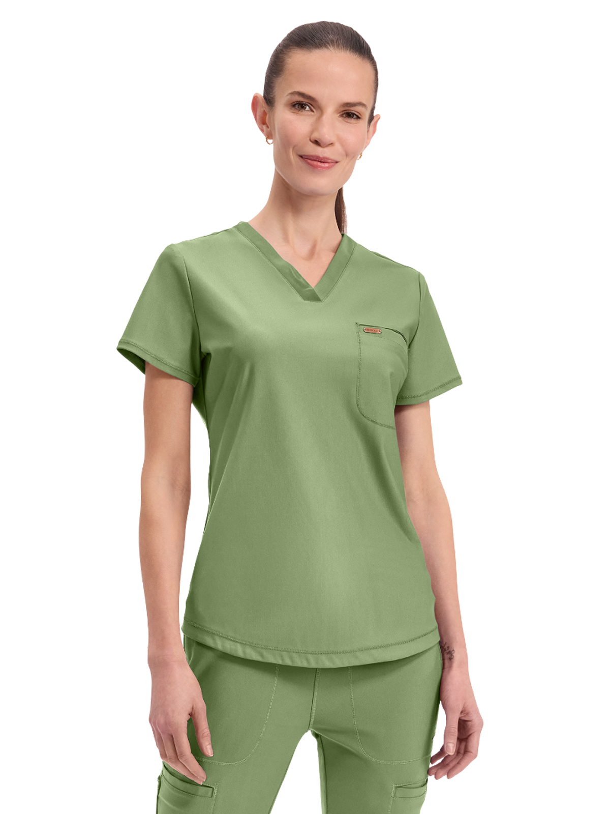 Cherokee CK819 Women's 1-Pocket Tuckable V-Neck Top
