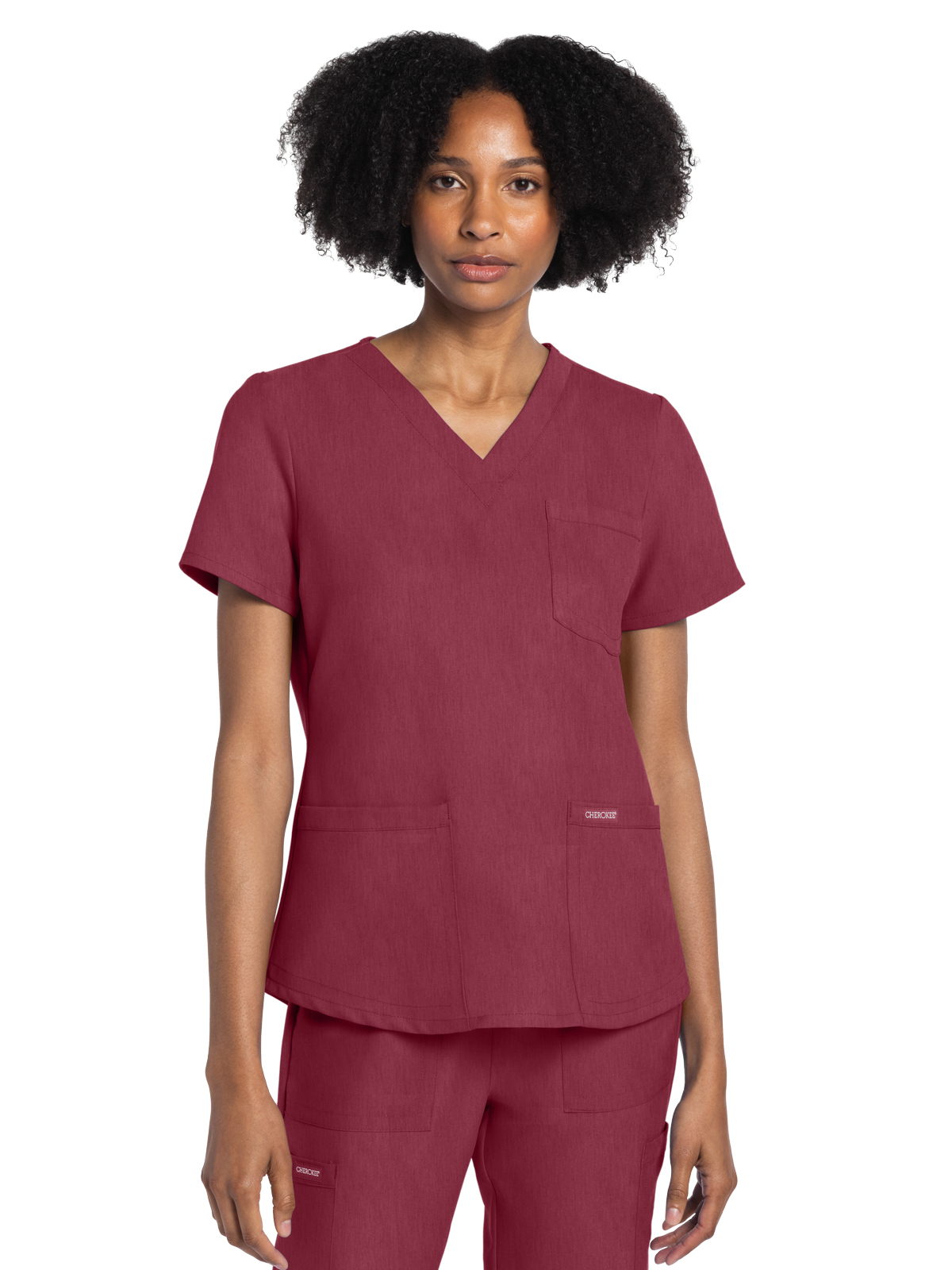 Cherokee CK961A Women's 3-Pocket V-Neck Top
