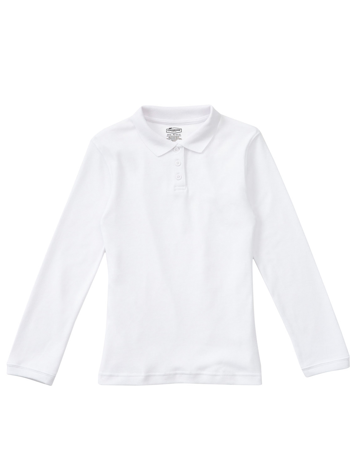 Classroom Uniforms CR854Y Girls' Long Sleeve Fitted Interlock Polo