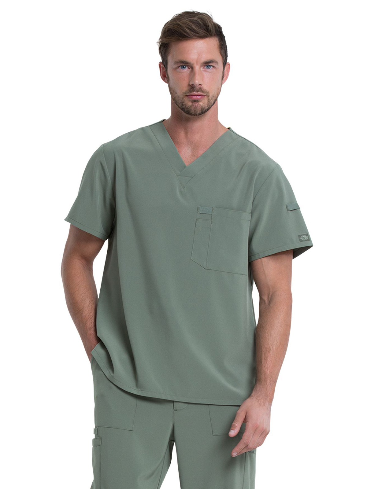 Dickies Medical DK635 Men's 1-Pocket Tuckable V-Neck Top