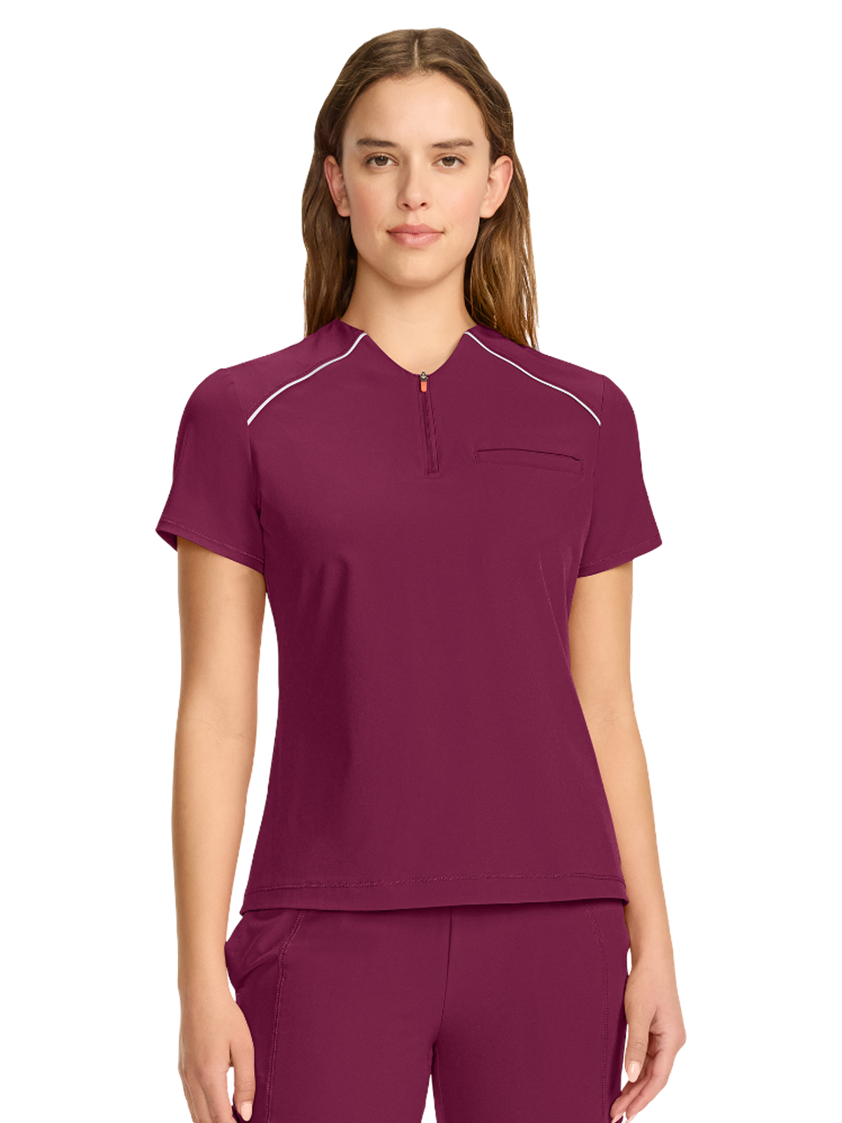 Infinity IN644A Women's 1-Pocket Henley Top
