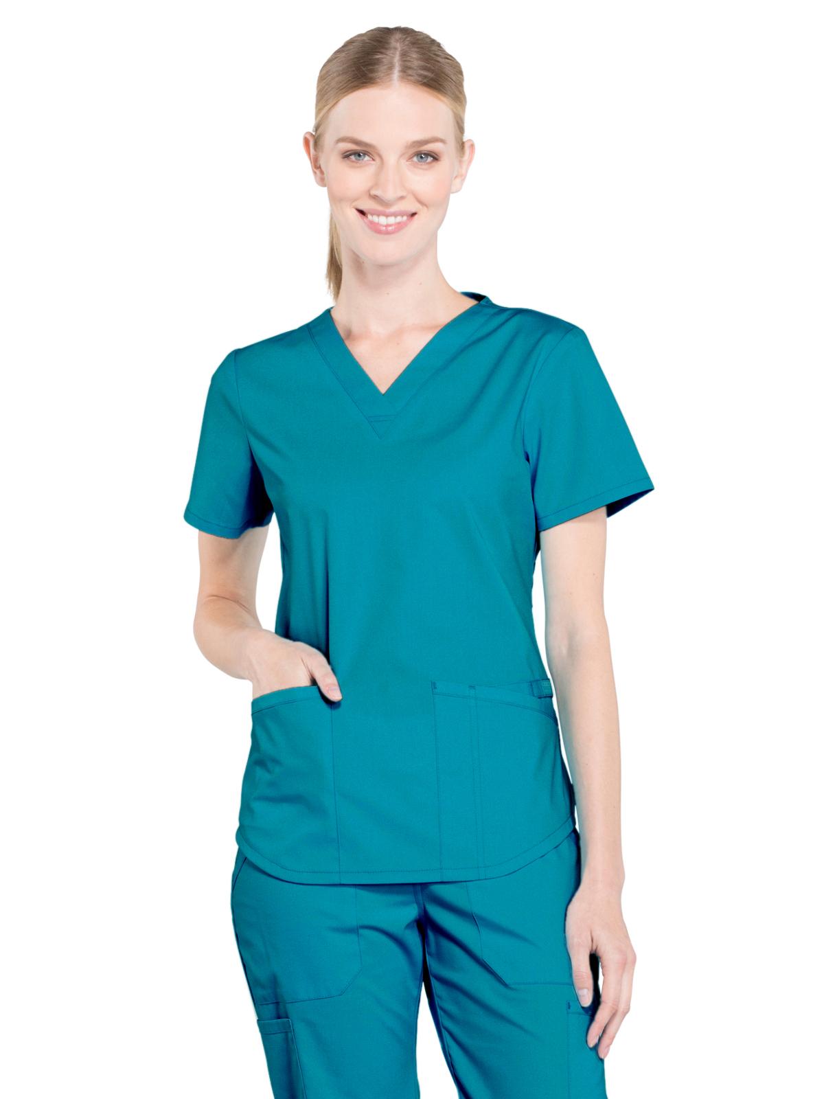 Cherokee WW665 Women's 3-Pocket V-Neck Top