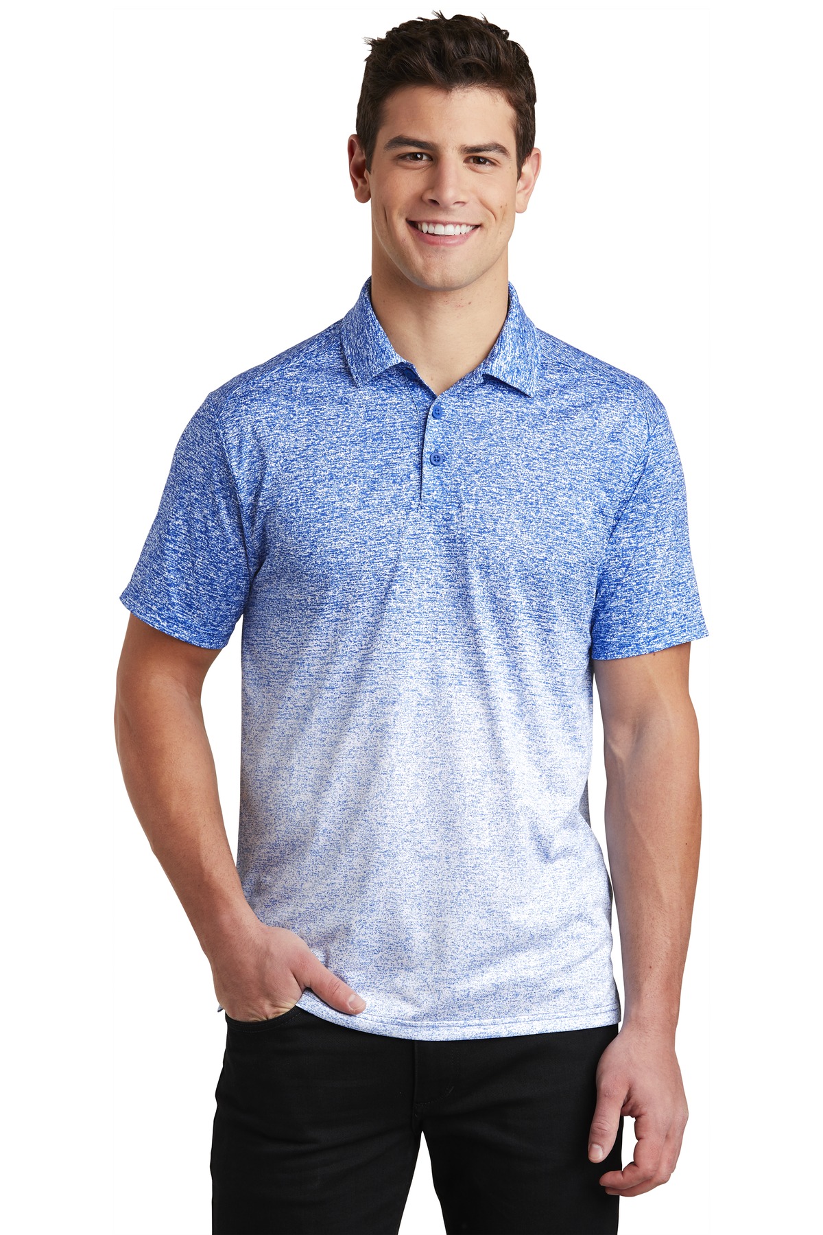 Sport-Tek ST671 Ombre Heather Polo