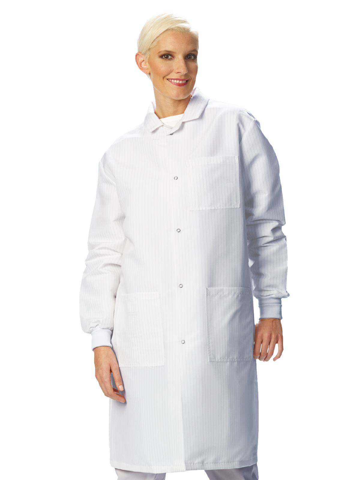 Fashion Seal 6405 Unisex Three-Pocket Snap-Front Barrier Protective Lab Coat