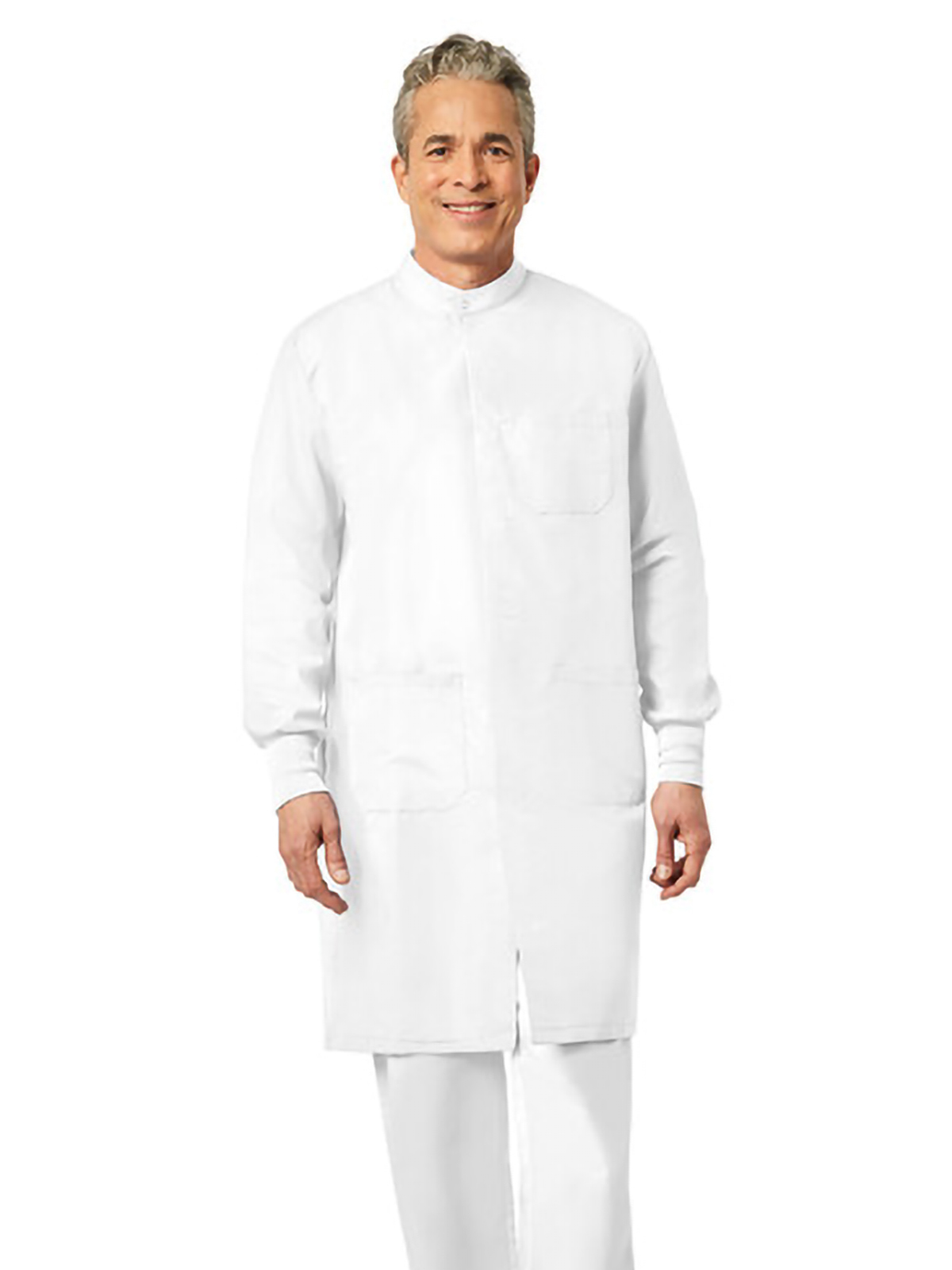 Fashion Seal 6418 Unisex Three-Pocket Snap-Collar Protective Lab Coat