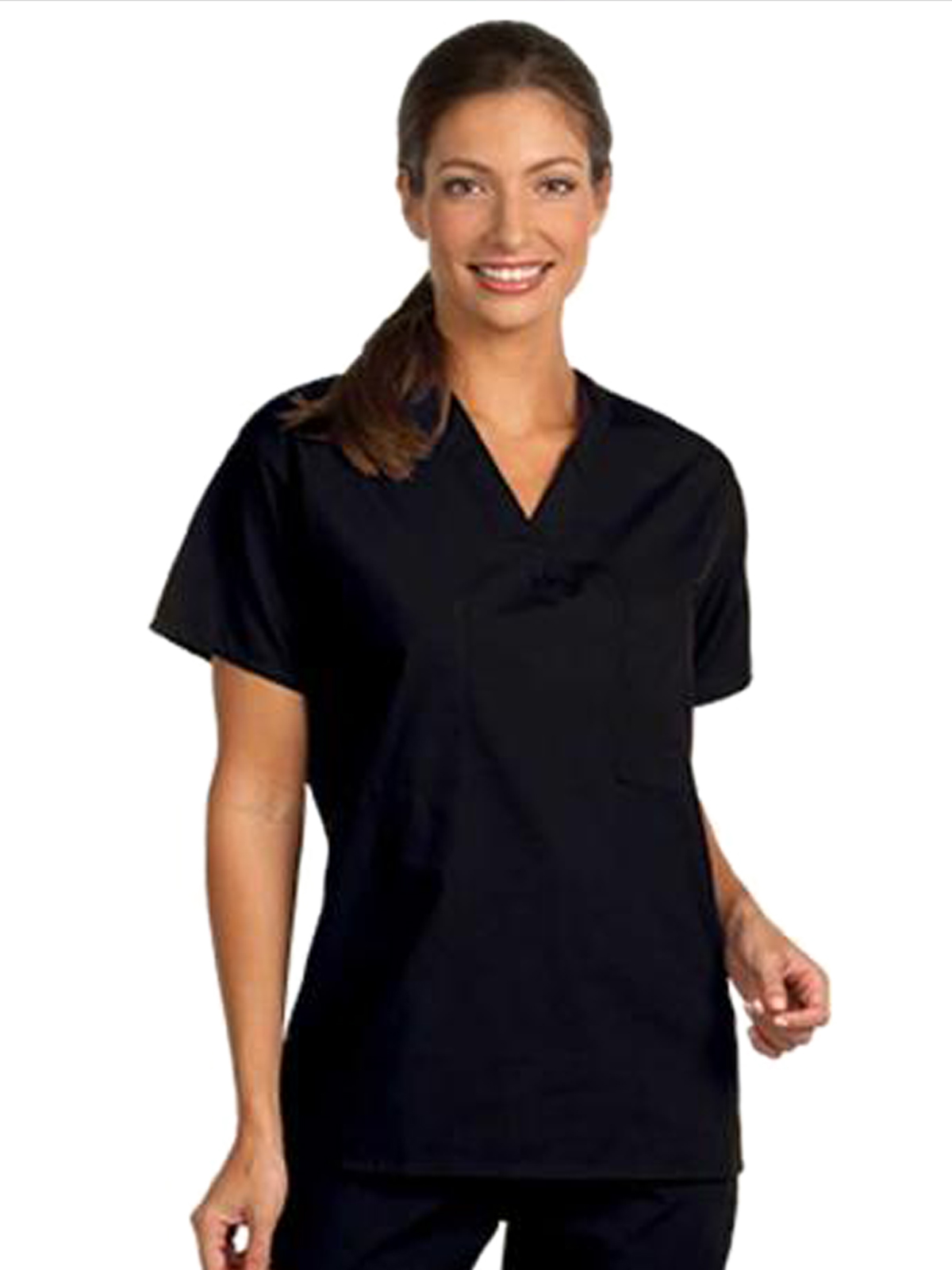 Fashion Seal 6601 Unisex Reversible V-Neck Top in Black