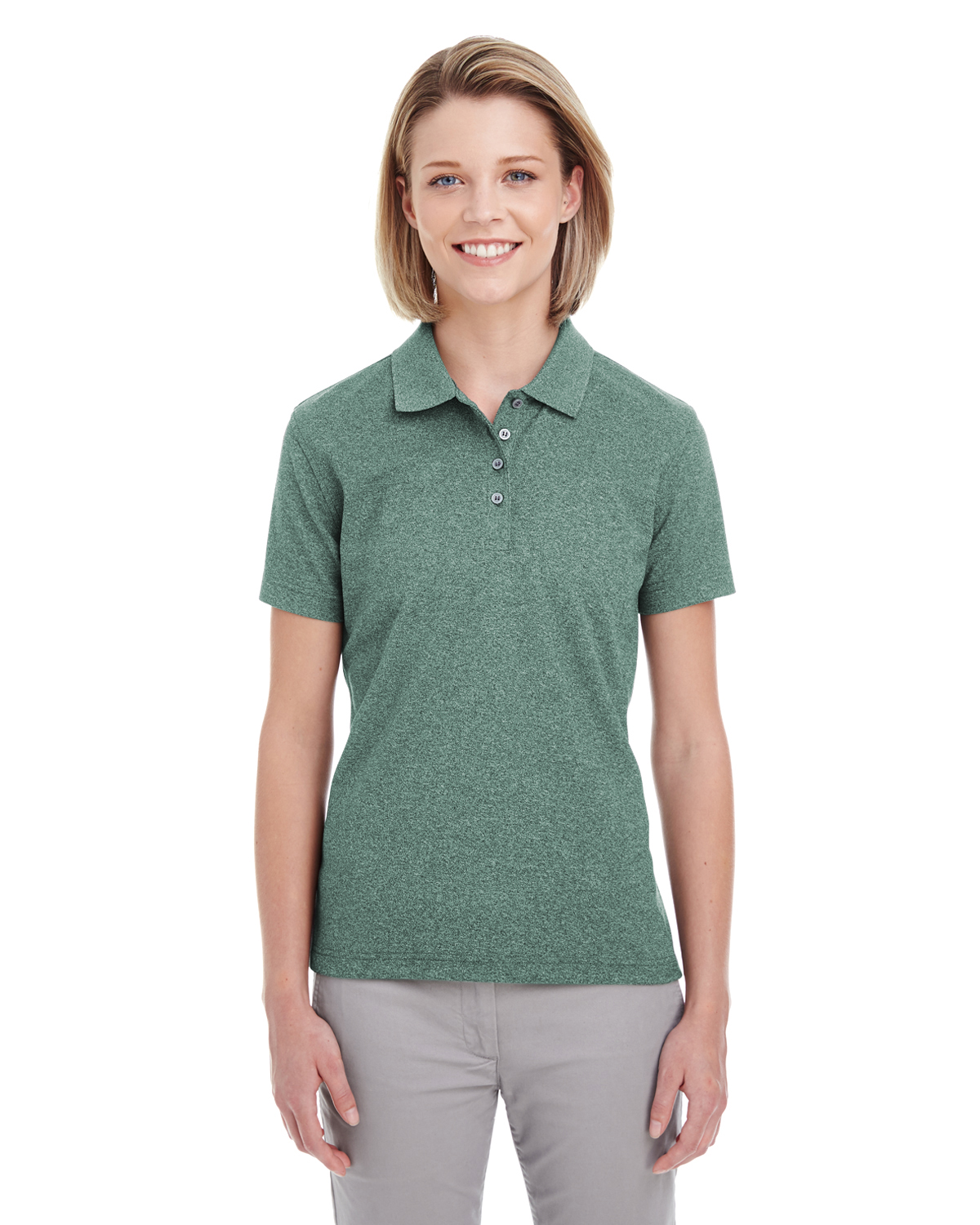UltraClub UC100W Women's Heathered Piqu Polo