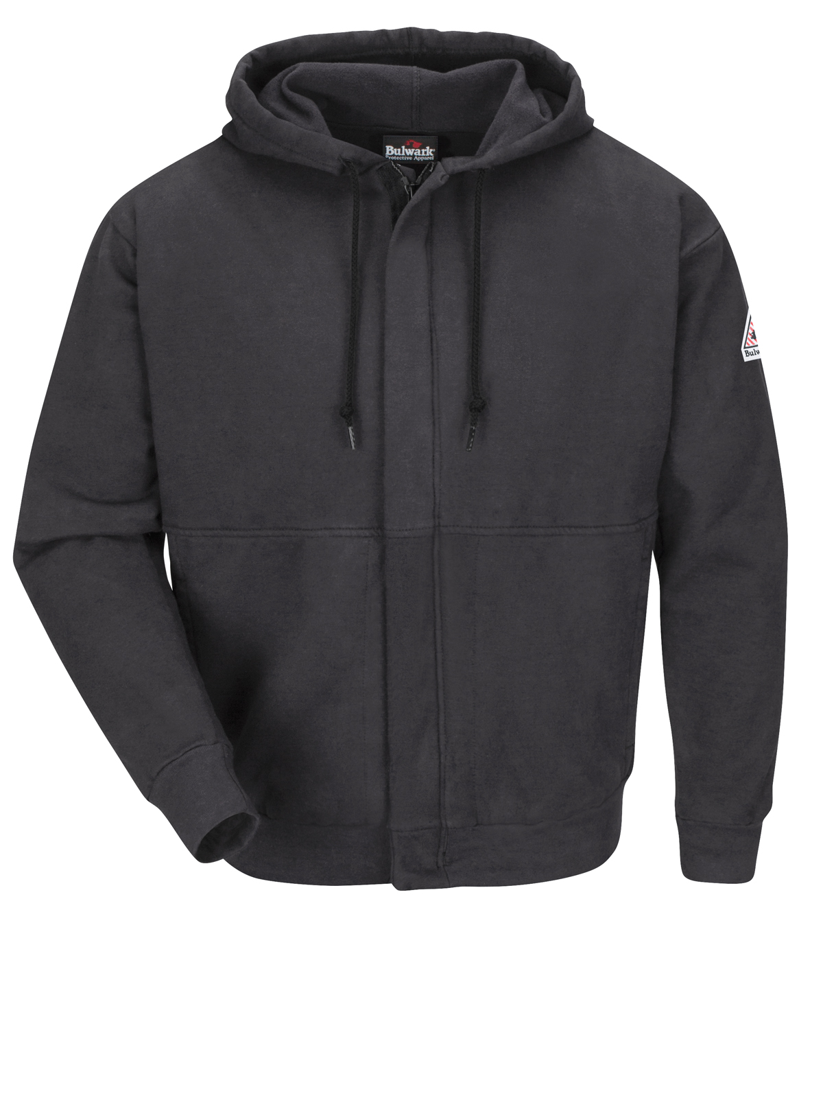 Bulwark SEH4 Men's Fleece Zip Front W/Hood Charcoal