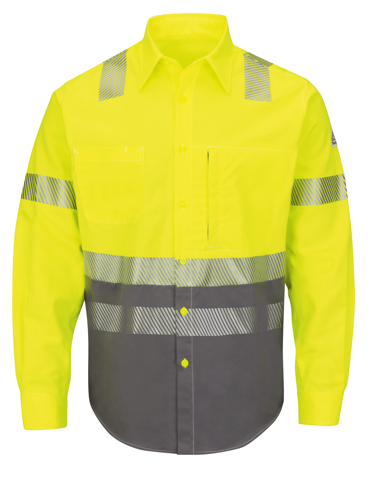 Bulwark SLB4 Men's Hi-Visibility Color-Block Uniform Shirt