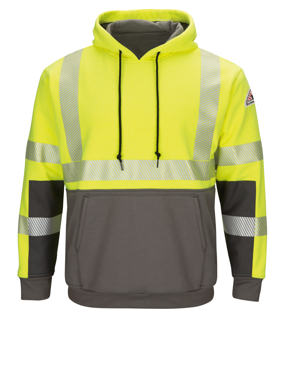 Bulwark SMB4 Men's Hi-Visibility Color Block Pullover Fleece Sweatshirt