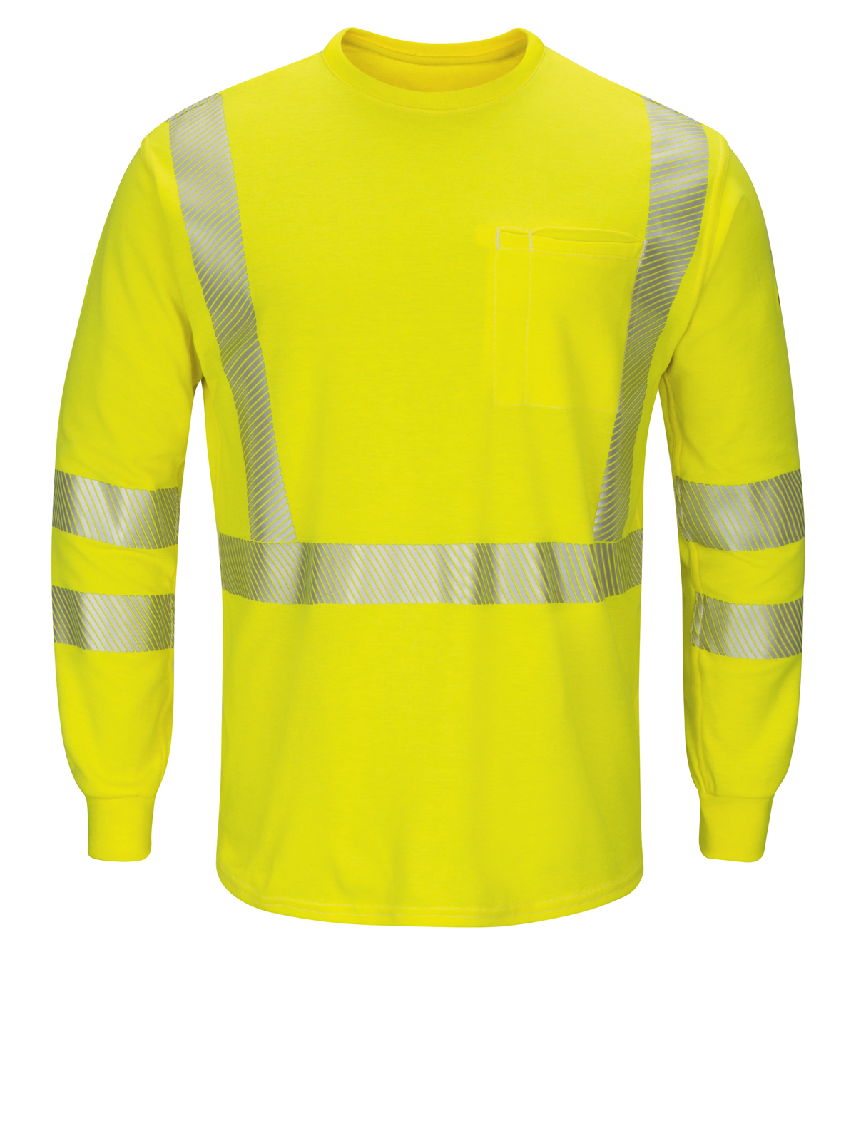 Bulwark SMK8 Men's Lightweight FR Hi-Visibility Long Sleeve T-Shirt