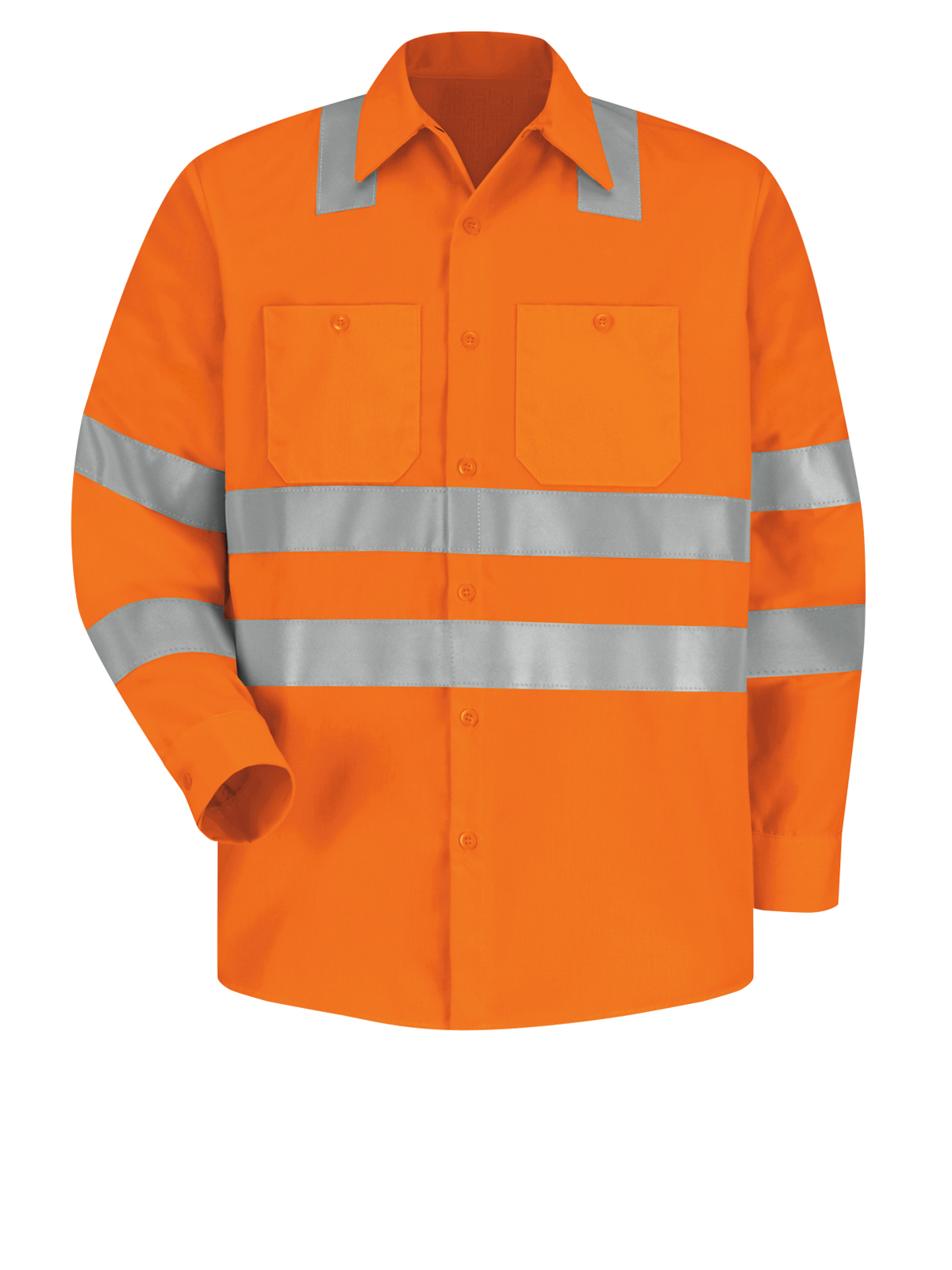 Red Kap SS14 Men's Hi-Visibility Long Sleeve Work Shirt