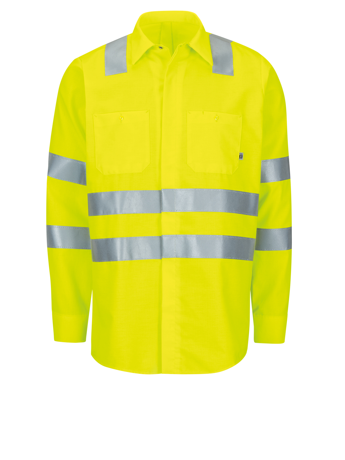 Red Kap SX14AB Men's Long Sleeve Hi-Visibility Ripstop Work Shirt - Type R, Class 3
