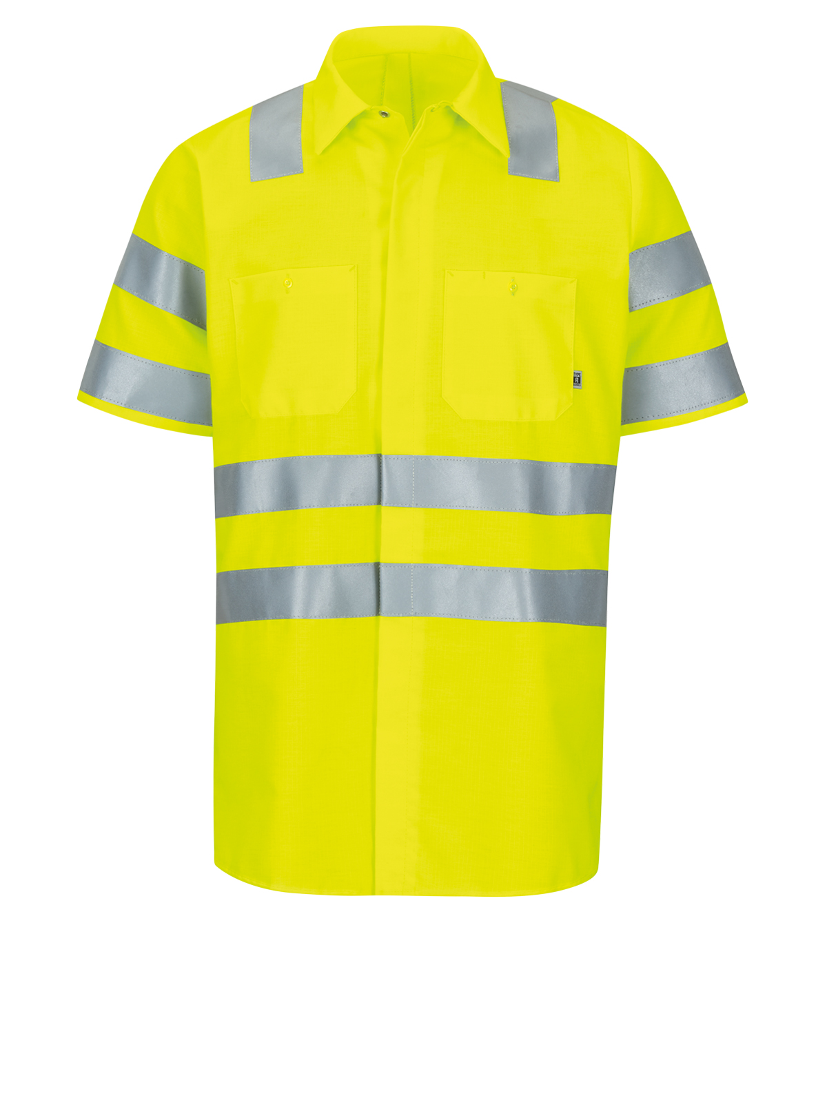 Red Kap SX24AB Men's Short Sleeve Hi-Visibility Ripstop Work Shirt, Type R, Class 3