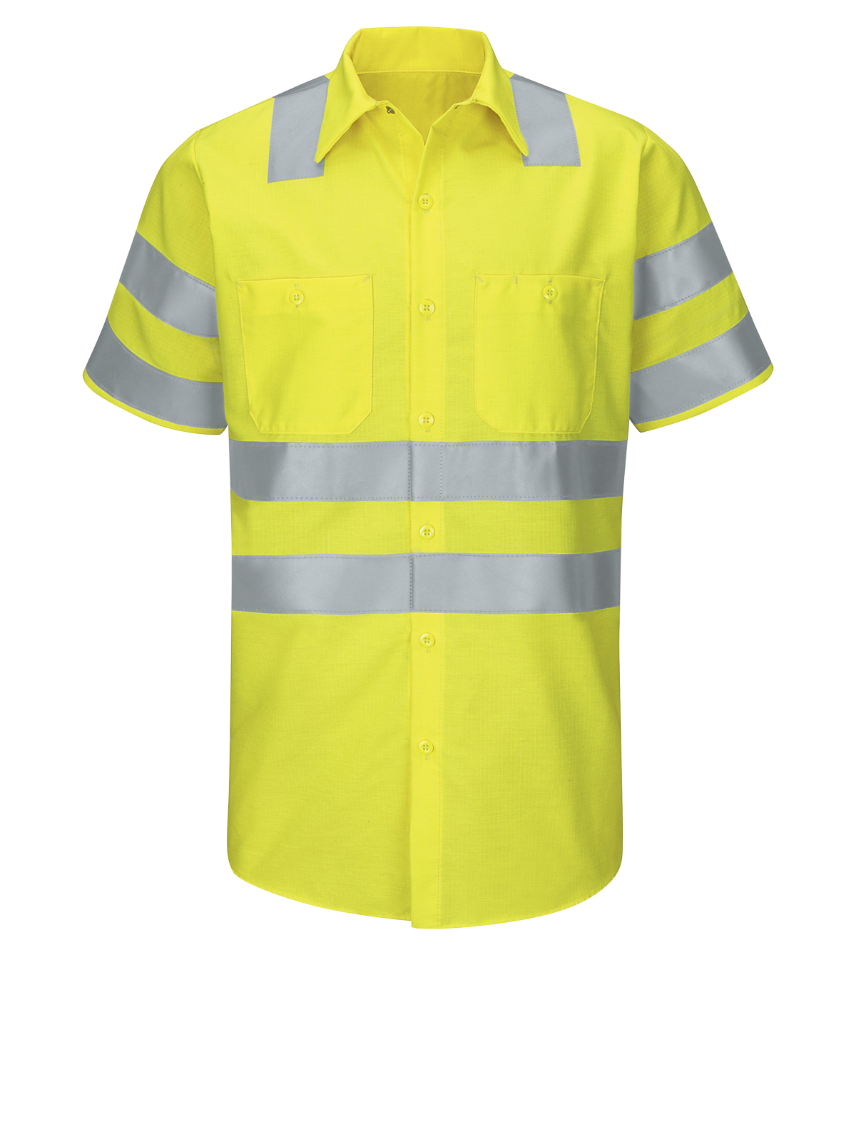 Red Kap SY24 Men's Hi-Visibility Short Sleve Ripstop Work Shirt