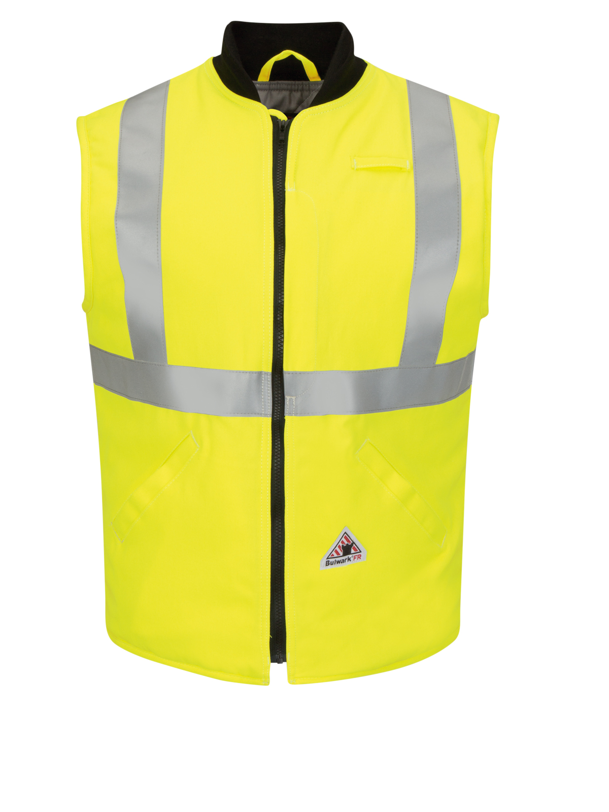 Bulwark VMS4 Men's Tecasafe Zip-Front Vest -7Oz Hi-Vis