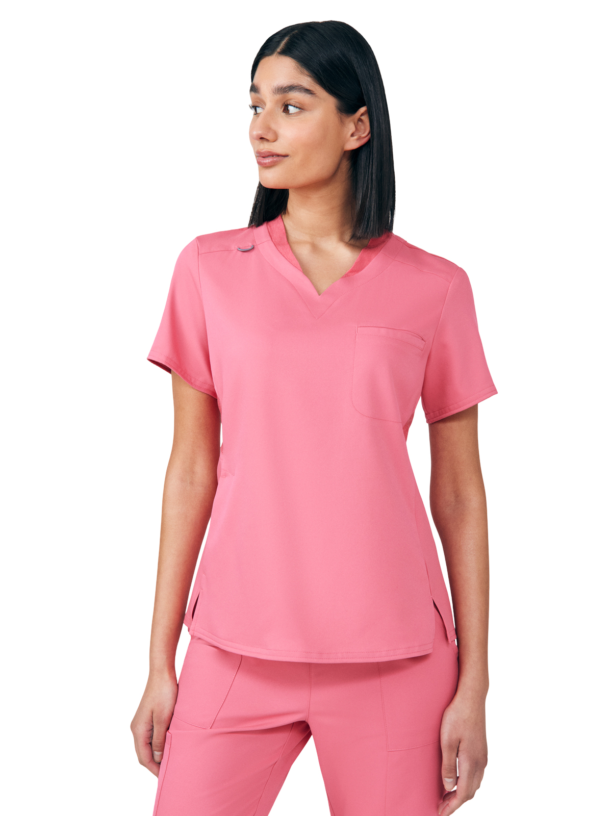 White Cross WT119 Women's Two-Pocket Knit Collar V-Neck Top