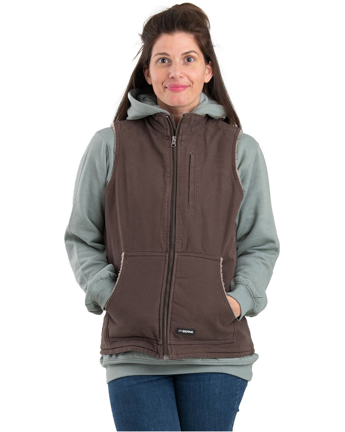 Berne WV15 Women's Sherpa-Lined Softstone Duck Vest